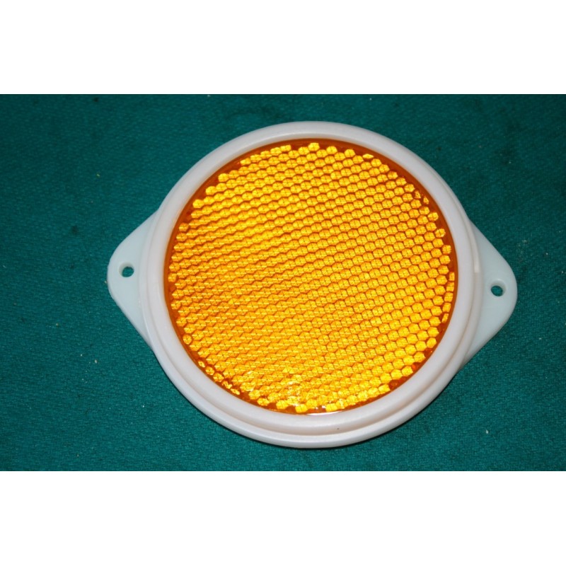 Odrazka oranžová D 85 mm s ušami