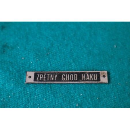 Štítok spätný chod háku