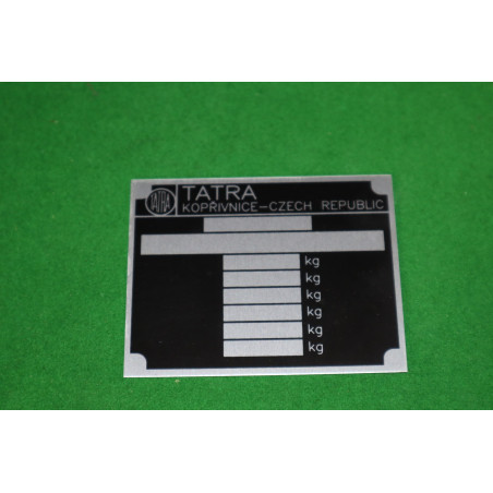 Výrobný štítok Tatra
