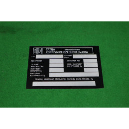 Výrobný štítok Tatra
